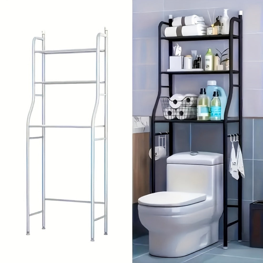 Over Toilet Storage Rack 3-Tier Modern Minimalist No Drill Includes Installation Tools for Toilet Paper Towels Bathroom Essentials Small Bathroom