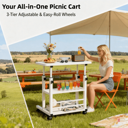 (1pc Pack) Heavy Duty 24 Inch Folding Table - Portable, Easy Storage & Tool-Free Assembly | Rectangle Banquet, Camping, Picnic, Party, Laptop & Patio Table for Small Spaces | Christmas Party Gift