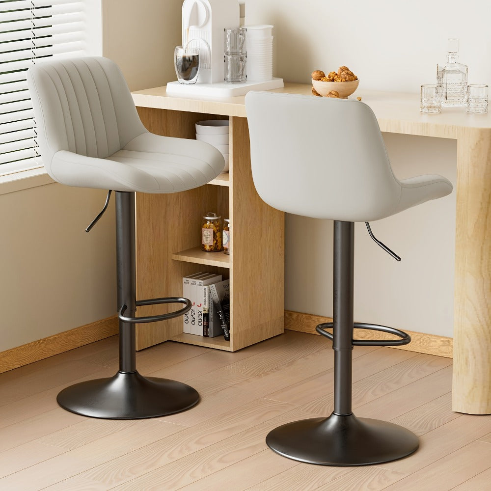 Counter Height Bar Stools Set of 1 2 3 4 Adjustable Swivel Upholstered Barstools with Back & Footrest for Kitchen Counter & Island – 6 Colors