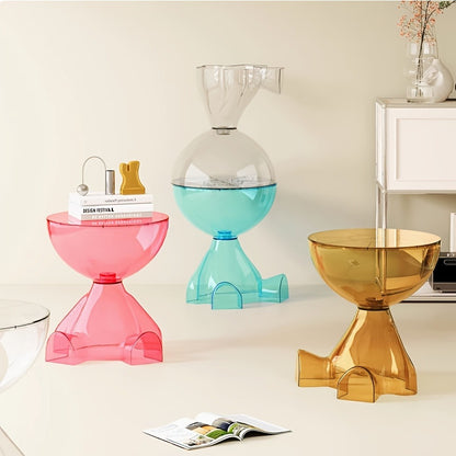Acrylic Minimalist Coffee Table, Transparent Sofa Side Table for Living Room Bedroom Small Space, Multi-functional Storage End Table Nightstand, 6 Colors