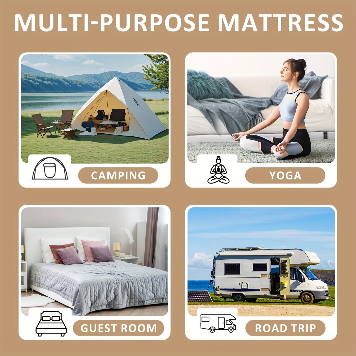 LILYPELLE Japanese Floor Mattress Futon Mattress, Foldable Mattress, Roll Up Mattress Sleeping Tatami Mat Floor Lounger Guest Bed, Easy to Store And Portable for Camping Couch