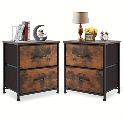 10 Drawer Storage Cabinet And 2-drawer Bedside Table, Single Item And Combination, Sturdy Wooden Top And Metal Frame, Sturdy And Durable, Suitable for Home Storage And Office Storage