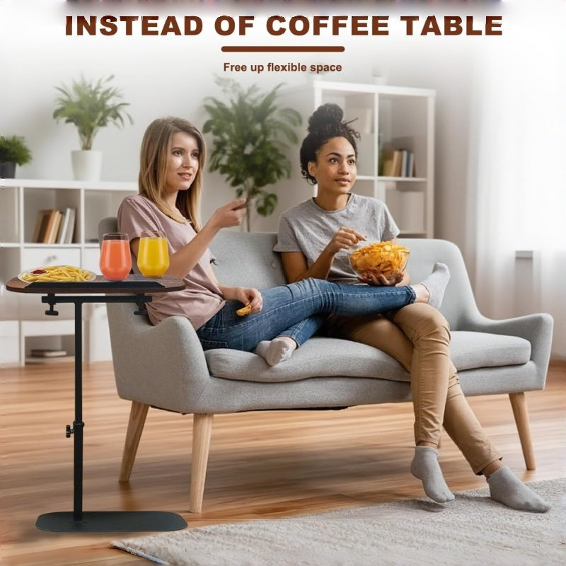 TV Tray Table with 360 Degree Rotation And 180 Degree Flip Tabletop - Ideal Recliner Table for Bedside, Sofa, Or Small Spaces, Adjustable Bedside Table And Chair Side Table