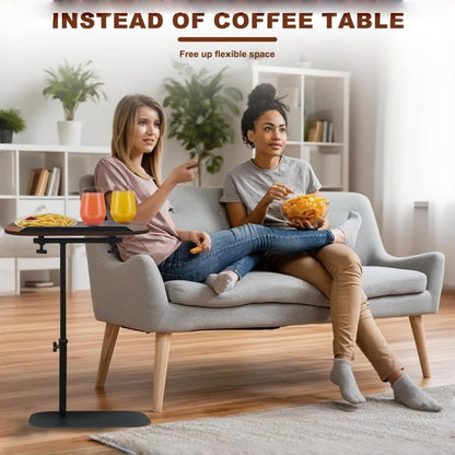 TV Tray Table with 360 Degree Rotation And 180 Degree Flip Tabletop - Ideal Recliner Table for Bedside, Sofa, Or Small Spaces, Adjustable Bedside Table And Chair Side Table
