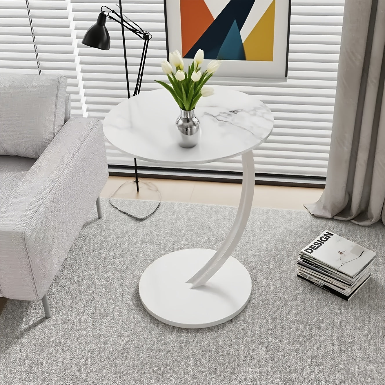 Exuding a Sense of Luxury! This Modern Light-luxury Wrought Iron Side Table Features Delicate Lines That Outline Minimalist Aesthetics. It Combines the Functions of a Sofa Side Cabinet and a Coffee Table, Making It Suitable for Both Bedrooms