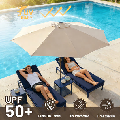 [UV Protection] 7.5' Umbrella Outdoor Patio, Pool Market Umbrella W/ 6 Fiberglass Ribs, Table Umbrella With Crank UV Protection For Porch, Deck, Yard, Garden