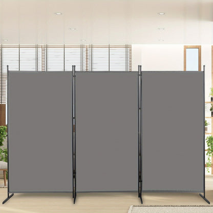 6 Ft Trifold Room Divider Privacy Screen Foldable Partition Panel 160G Polyester Fabric Steel Frame for Office Bedroom Living Room 2 Colors