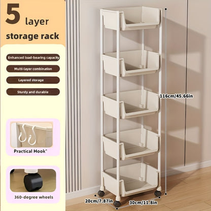 Shoe Rack 3 4 5 Layer with Wheels Hooks Storage Rack Organizer for Entryway Bedroom Closet Kitchen Living Room Office with Shoe Bags Option