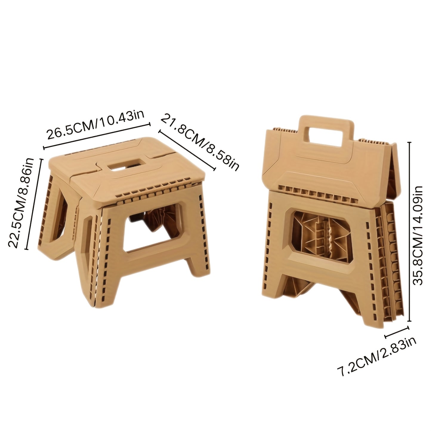 Heavy-Duty Thickened Portable Folding Stool with Handle - 1 Pack Square Plastic Collapsible Stool for Indoor, Gatherings, Picnic, Fishing | Durable PP, Adult-Supporting up to 330lbs, No Electricity or Batteries Needed
