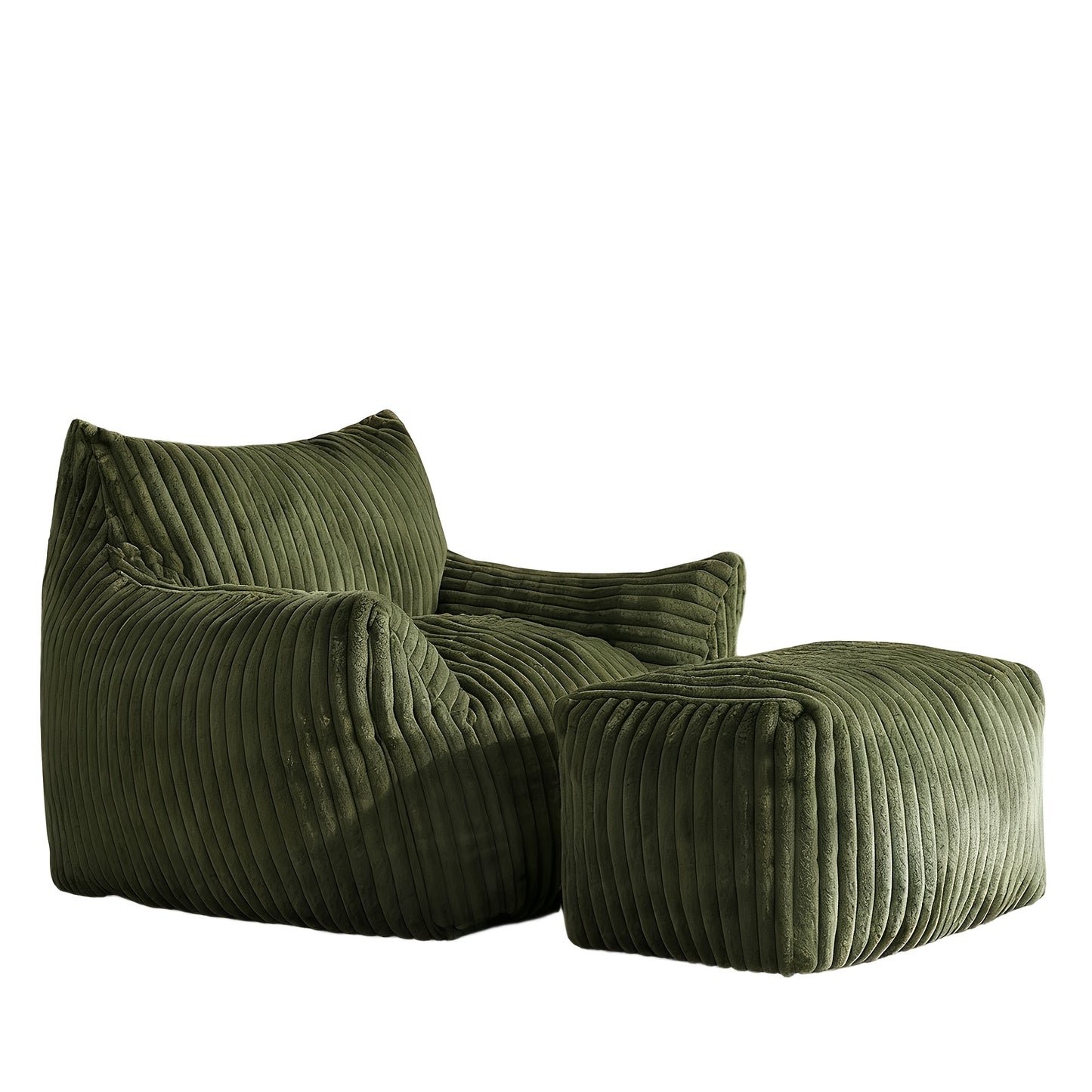 Modern Extra-Large Adult Bean Bag Chair with Footrest, Ergonomic Design, New Fat Cat-Shaped Sofa, Removable And Washable Sofa Cover, Perfect for Leisure, Reading Or Gaming, Suitable for Living Rooms, Bedrooms, Dormitories, Apartments, And Offices