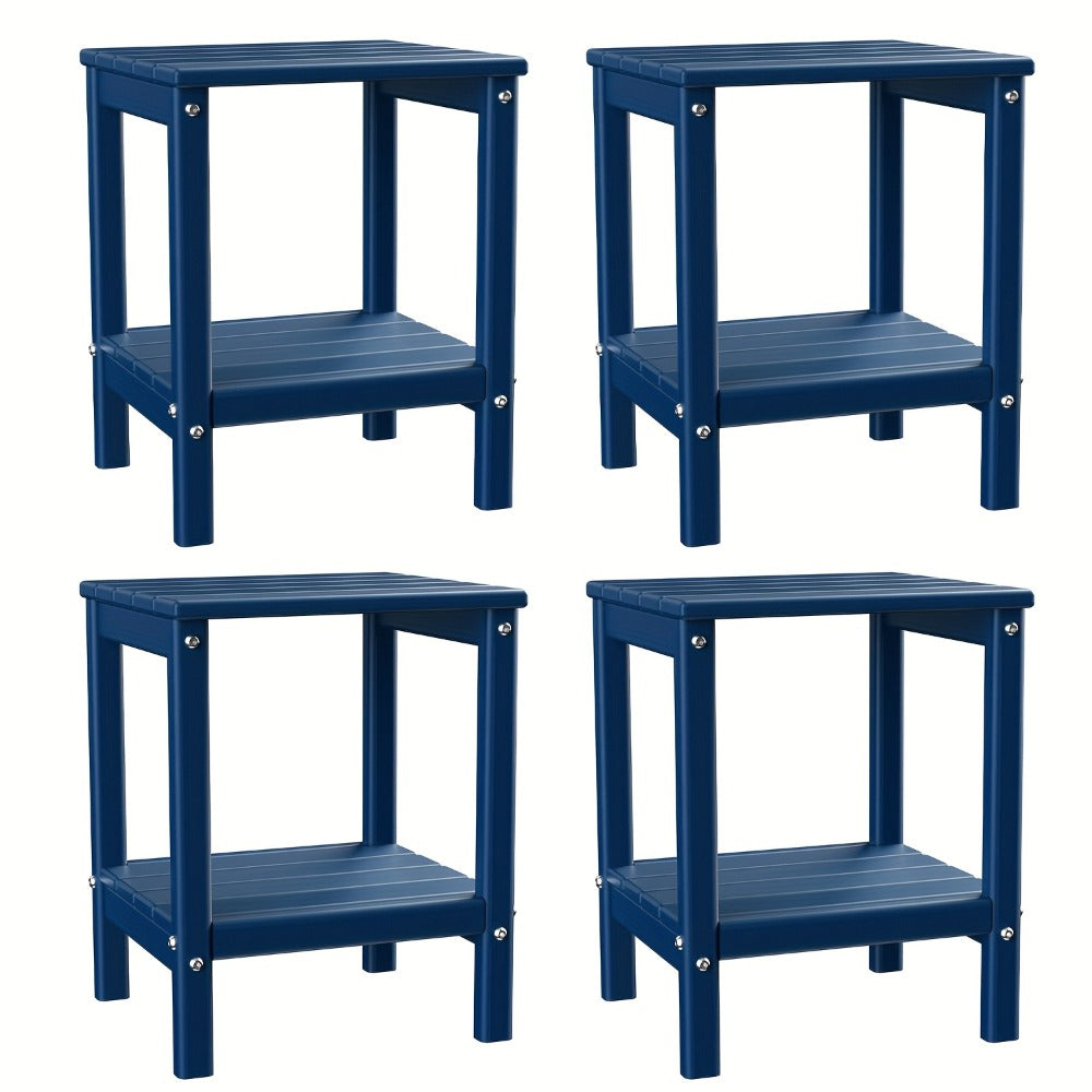 HDPE Adirondack Side Table Outdoor – Weather Resistant Rectangular End Table 15"x14"x18" for Adirondack Chair, Patio, Pool, Garden & Camping – 9 Colors, 1/2/4 Pack