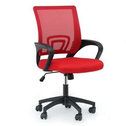 Ergonomic Office Chair Mid-Back Mesh Swivel Desk Chair with Lumbar Support Adjustable Height Sponge Seat Rolling Wheels, 300 lbs Capacity, 6 Colors, 1 or 2 Pack
