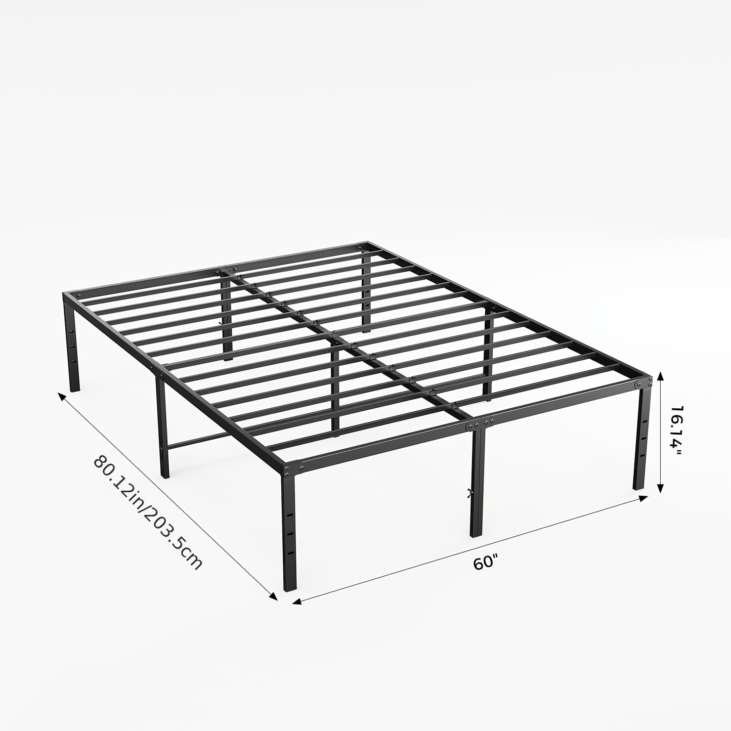 [Metal Platform Bed Frame] Bed Frame - 4 Size Platform Bed Frame Metal Mattress Foundation with Steel Slat Support, No Box Spring Needed, Storage Space Under Frame, Easy Assembly, Black