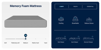 Novilla 6 8 10 12 inch Cooling Gel Memory Foam Mattress, Medium Firm, Mattress in a Box