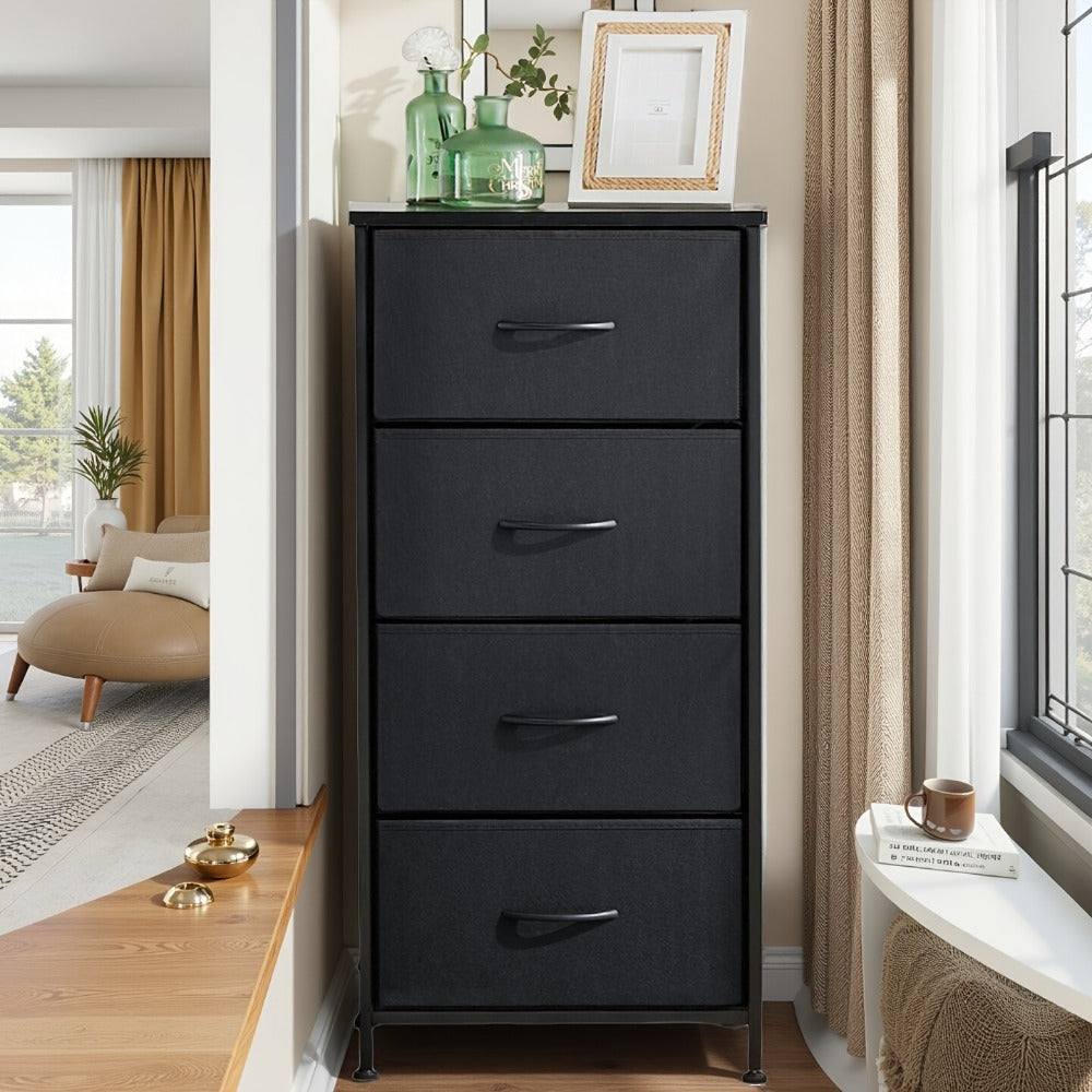 Hallway Storage Cabinet with Fabric Drawers - Metal Frame Dresser Organizer 2 4 or 8 Drawer Options for Home Bedroom Office Apartment Living Room