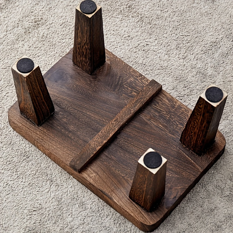 1pc Solid Wood Japanese-Style Square Stool - Wood Low Seat Chair, No Cushion, Square Base Footrest for /Outdoor Use, Living Room, Bedroom,, Entryway, Japanese Tatami Stool, Easy-Clean Furniture