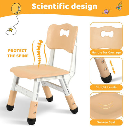 LIFERUN Adjustable Height Kids Table and Chair Set with Non-Slip Legs & Easy-Clean Surface - 23.6" Long x 23.6" Wide, Beige Plastic Construction, Daycare, Home - Ideal For Boys & Girls, Kids Table And Chairs, Height Adjustable Table And Chair Set
