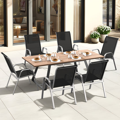 2/4/6pcs Outdoor Chairs Set, Comfortable All-Season Textilene Metal Outdoor Chairs Set, Quickly Install Patio Dining Chairs with Widen Seat And High Back, Outdoor Table Chairs with Sturdy Metal Frame for Deck, Pool, Father's Day Gifts