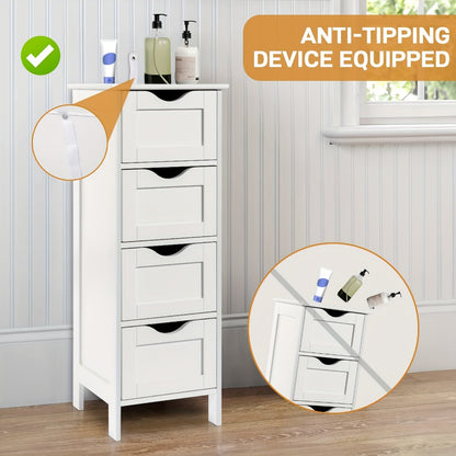 4-Drawer Space-Saving Bathroom Storage Cabinet, Multi-Purpose Organizer Cabinet detail image - detail view 10