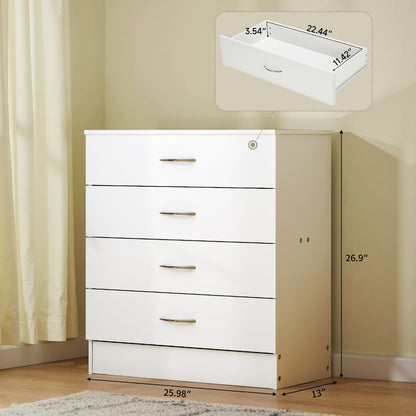 4-Drawer Wood Dresser, Bedroom Drawer Chest for Organized Everyday Storage detail image - detail view 4
