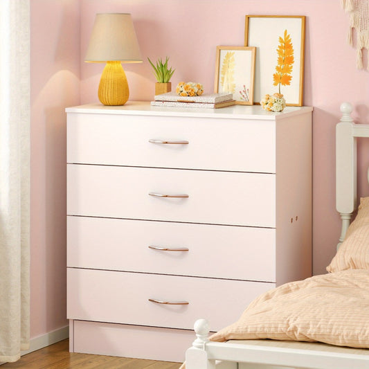 Dresser, 4-Drawer Storage Chest with Wooden Top for Bedroom Entryway Living Room Chest shown in the main product view