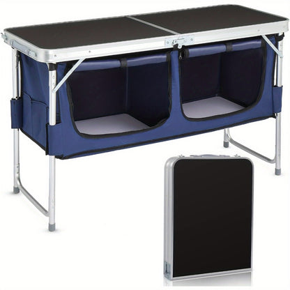 4-Foot Folding Table with Adjustable Height, Space-Saving Utility Table for Home Office detail image - detail view 3