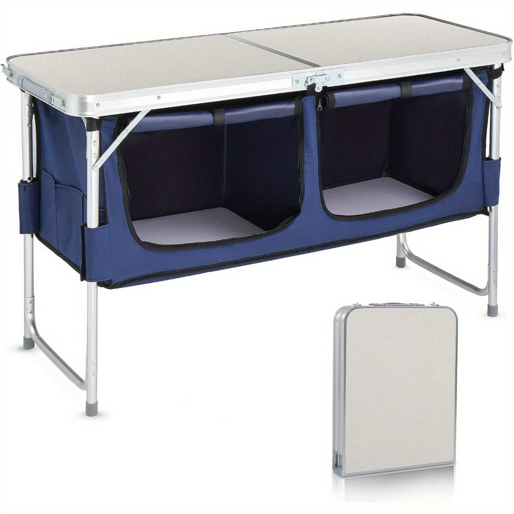4-Foot Folding Table with Adjustable Height, Space-Saving Utility Table for Home Office detail image - detail view 5