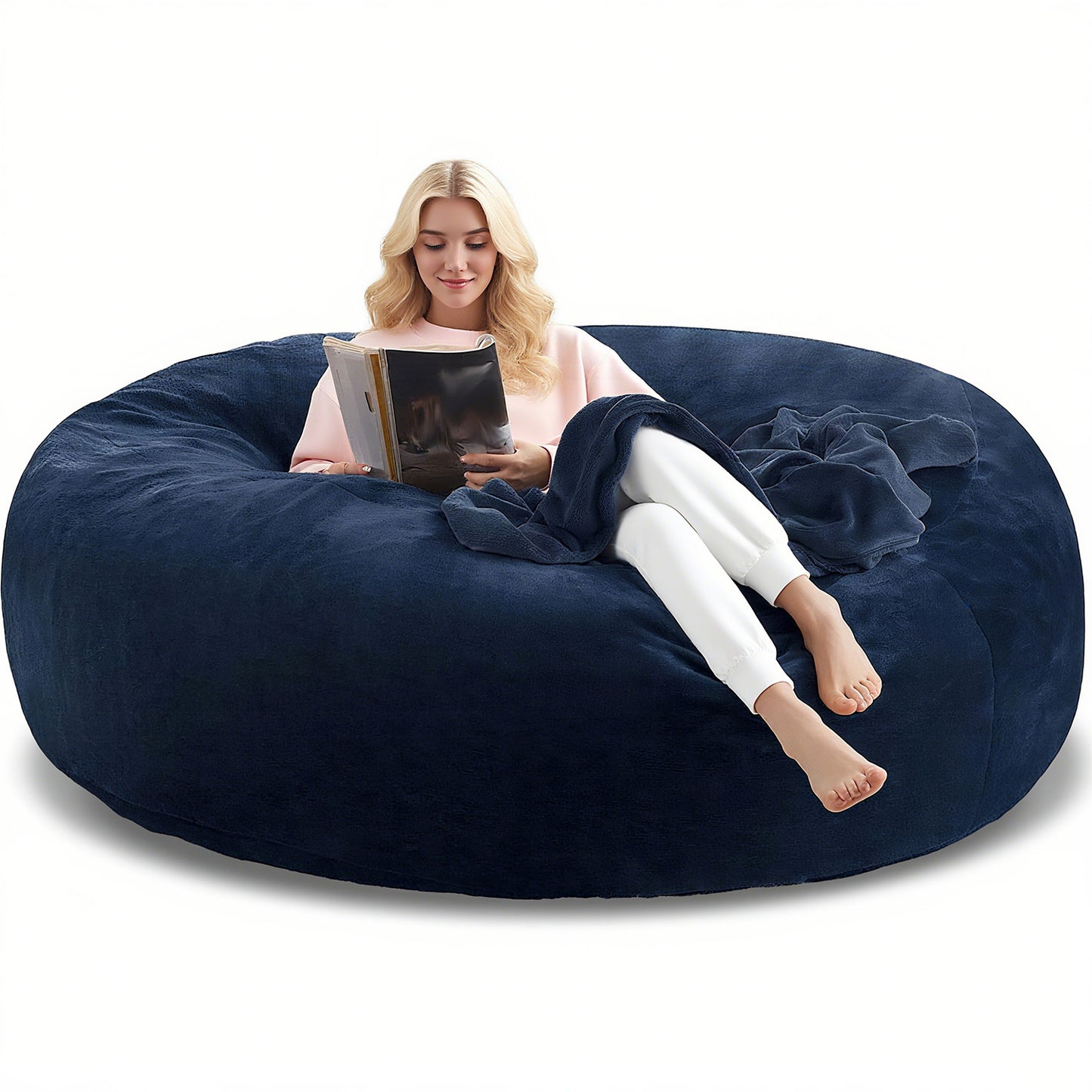 Bean Bag Chair shown in the Blue, 6FT(59IN*35IN) option