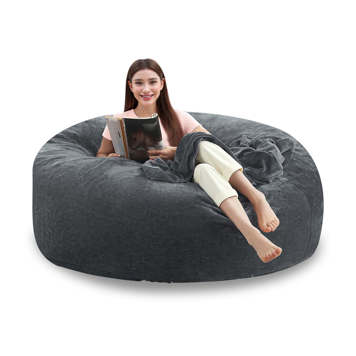 Bean Bag Chair shown in the Dark Gray, 4FT(35IN*23IN) option