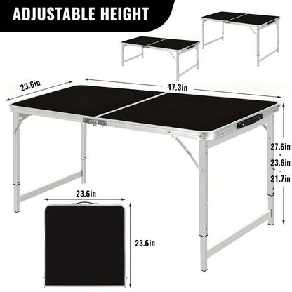 4-Foot Rectangular Folding Table with Tool-Free Assembly, Foldable Card Table for Patio detail image - detail view 3