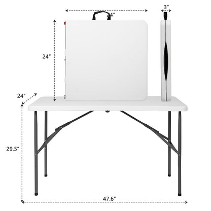 4-Foot Rectangular Folding Table with Tool-Free Assembly, Foldable Card Table for Patio detail image - detail view 5