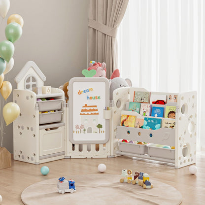 Kids Toy Organizer shown in the Beige, 3 In 1 option