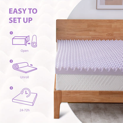 4-Inch Mattress Topper with Memory Foam, Bed Mattress Pad for Bedroom detail image - detail view 9