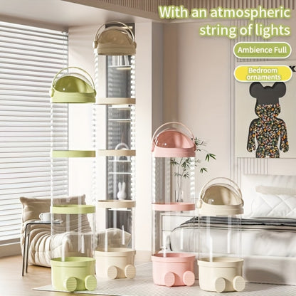 4-Layer Clear Kids Storage Organizer with Waterproof Protection for Kids' Room detail image - detail view 6