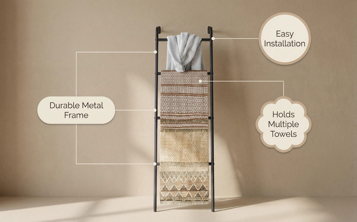 4-Layer Metal Blanket Ladders with Tool-Free Assembly for Living Room detail image - detail view 15