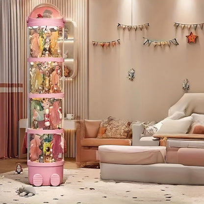 4-Layer Plastic Stuffed Animal Storage Tower, Vertical Toy Storage for Kids' Room detail image - detail view 6