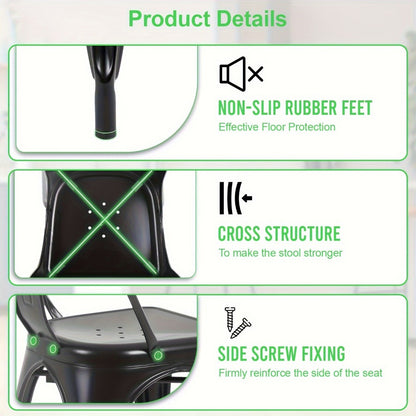 4-Pack Metal Dining Chair, Kitchen Dining Seat for Comfortable Everyday Seating detail image