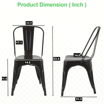4-Pack Metal Dining Chair, Kitchen Dining Seat for Comfortable Everyday Seating detail image - detail view 4