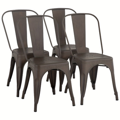 4-Pack Metal Dining Chair, Kitchen Dining Seat for Comfortable Everyday Seating detail image - detail view 9