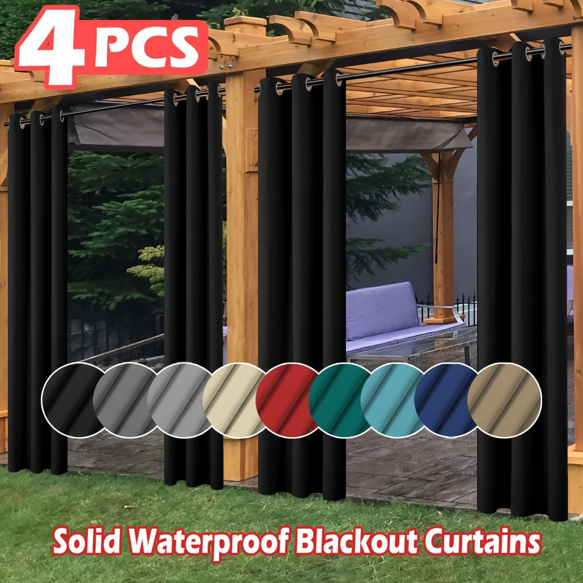 Outdoor Privacy Screen shown in the Black, 37"W x 72"L* 4 Panels option