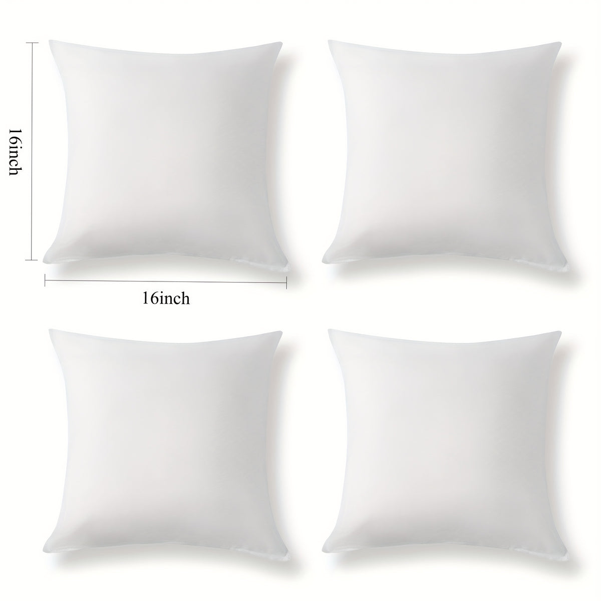 Pillow Inserts shown in the 16*16in 4 PC option