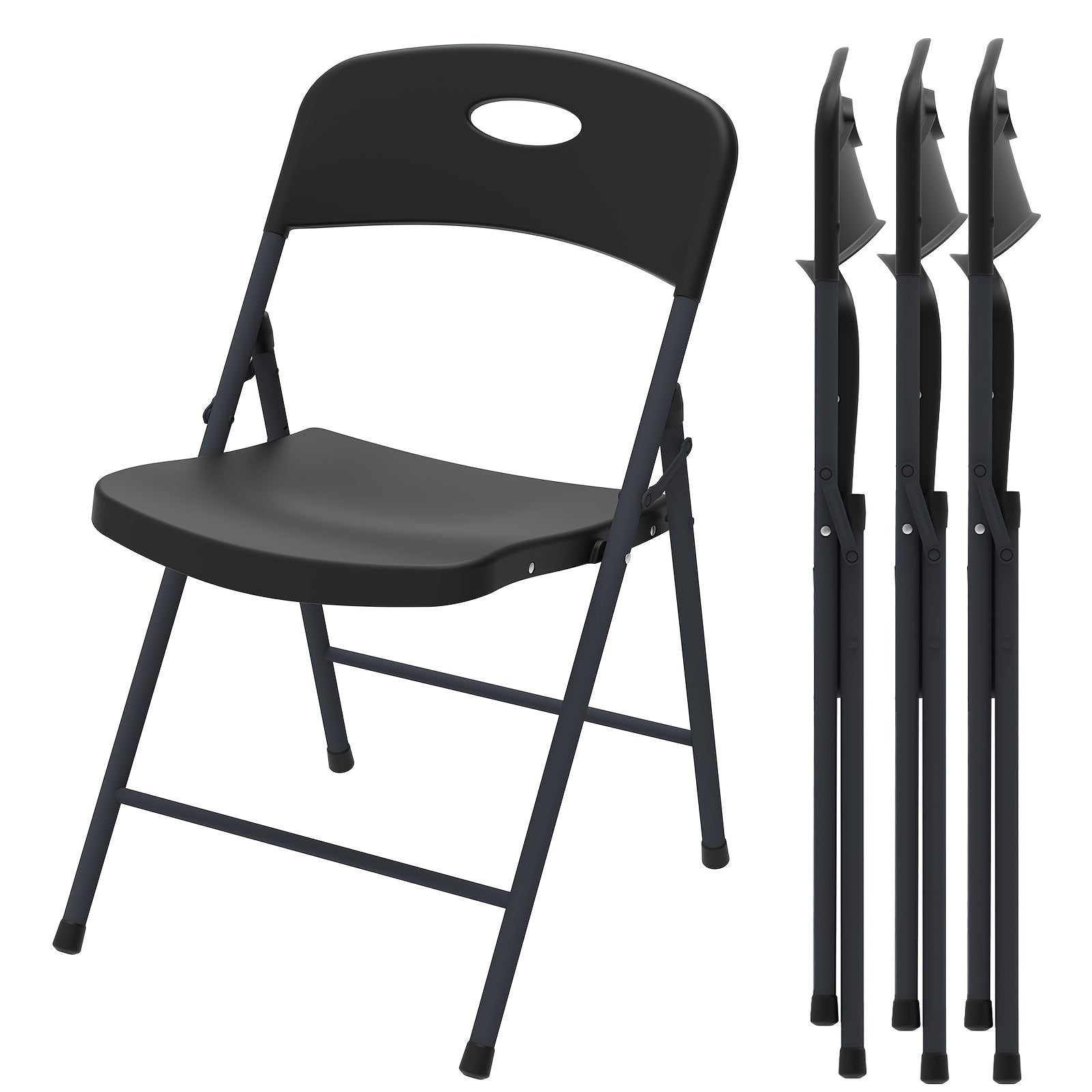 Folding Chairs shown in the Black option