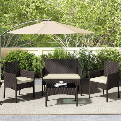 4-Piece Wicker Patio Furniture Set with Weather-Resistant Finish detail image - detail view 5