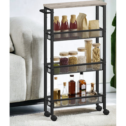 Kitchen Shelf shown in the Greige and Black option