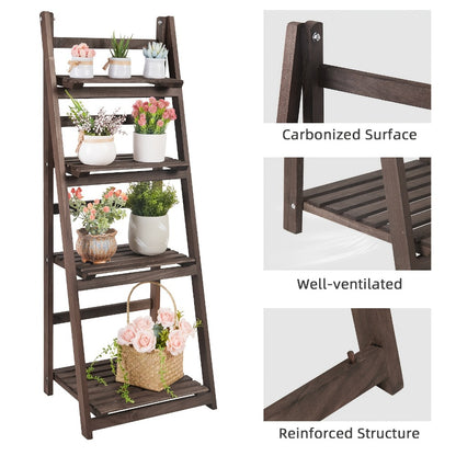 4-Tier Foldable Plant Stand for Practical Everyday Home Use in Living Room detail image - detail view 5