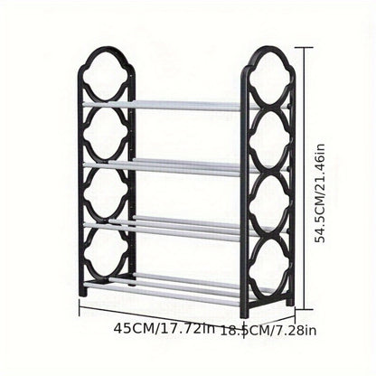 4-Tier Freestanding Shoe Cabinet with Stackable Design and Tool-Free Assembly for Entryway detail image - detail view 4