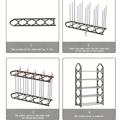 4-Tier Freestanding Shoe Cabinet with Stackable Design and Tool-Free Assembly for Entryway detail image - detail view 7