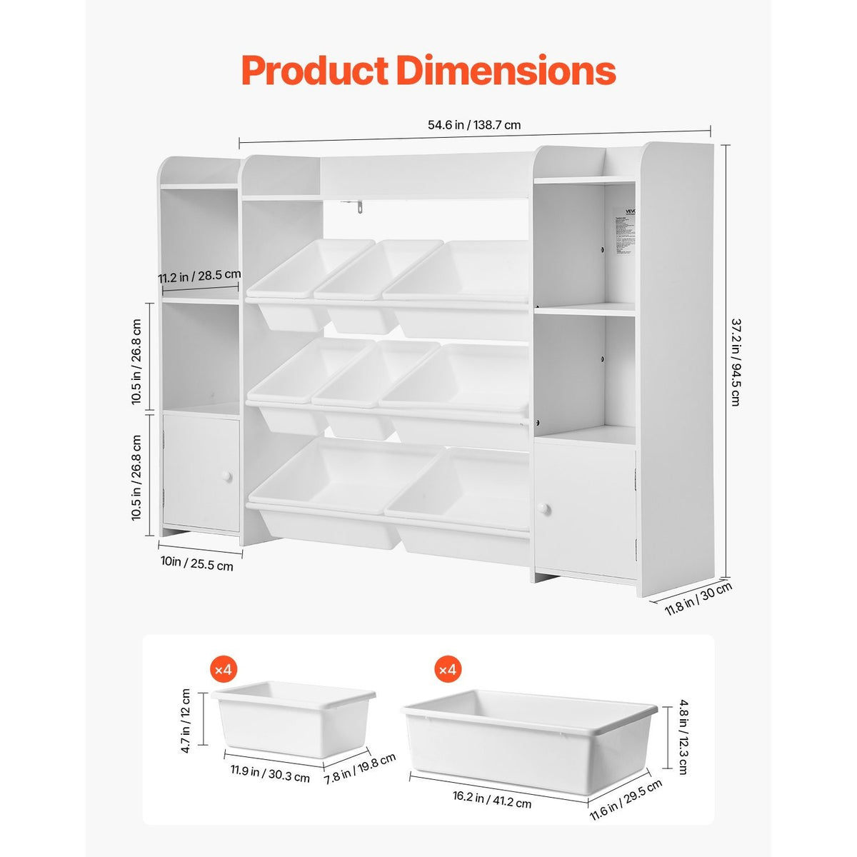 4-Tier Kids Storage Organizer with Open Shelves for Kids' Room detail image - detail view 14