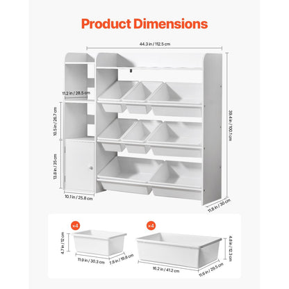 4-Tier Kids Storage Organizer with Open Shelves for Kids' Room detail image - detail view 5