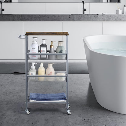 4-Tier Narrow Kitchen Cart with 360° Swivel and Non-Slip Base detail image - detail view 11